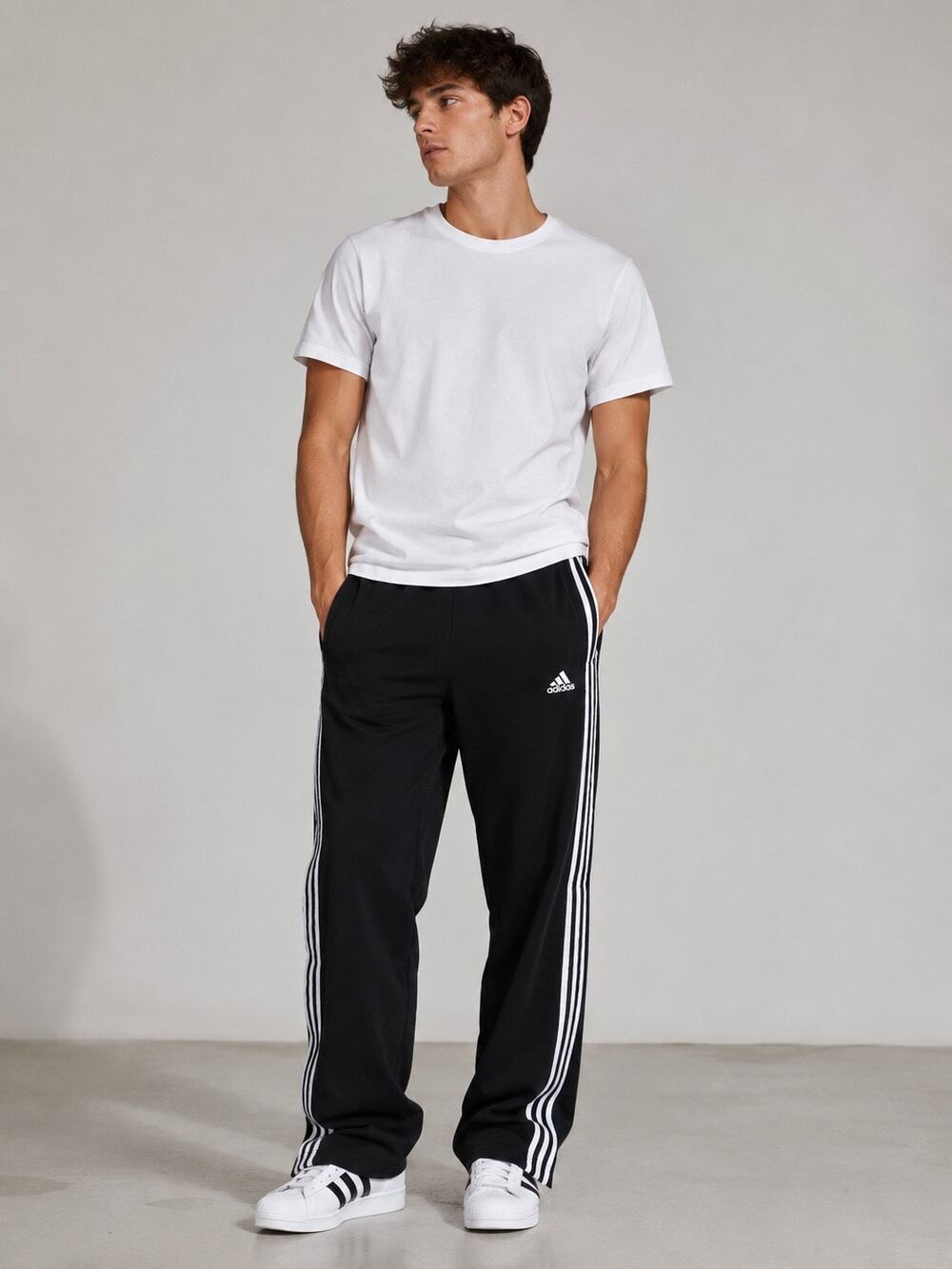 C22 Adidas Men’s Black Activewear Track Pants,  Training Sports, Joggers, Medium